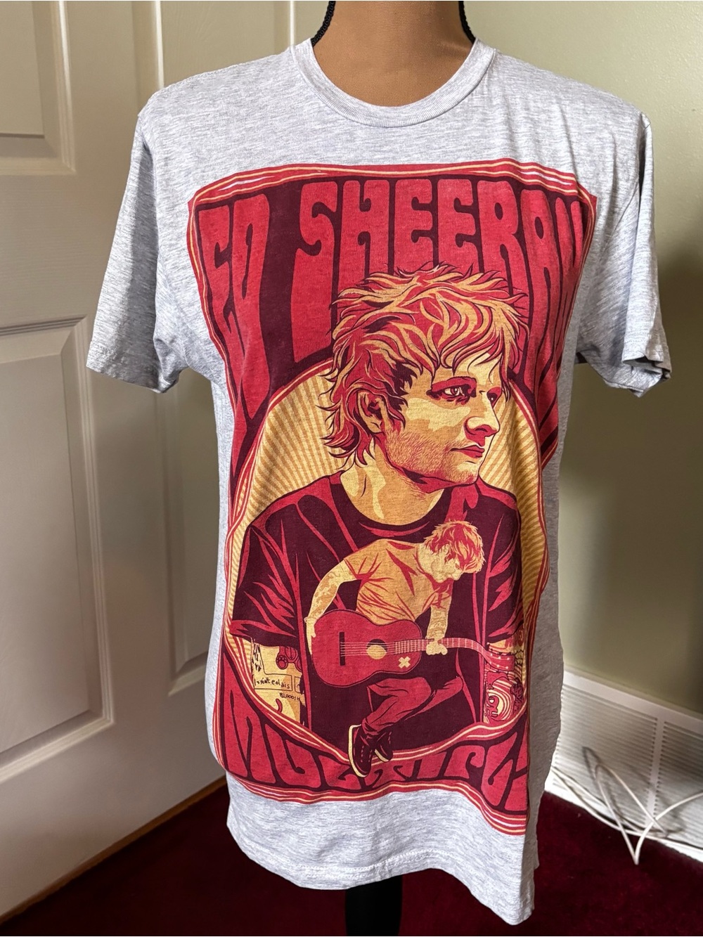 Ed Sheeran Concert Tour Graphic T Shirt Medium Double Sided